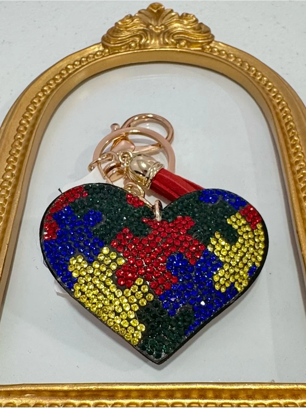 New Multicolor Crystal Heart Keychain